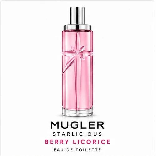 Mugler Starlicious Berry Licorice Eau de Toilette bottle on white background