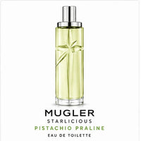 Mugler Starlicious Pistachio Praline Eau de Toilette bottle on white background